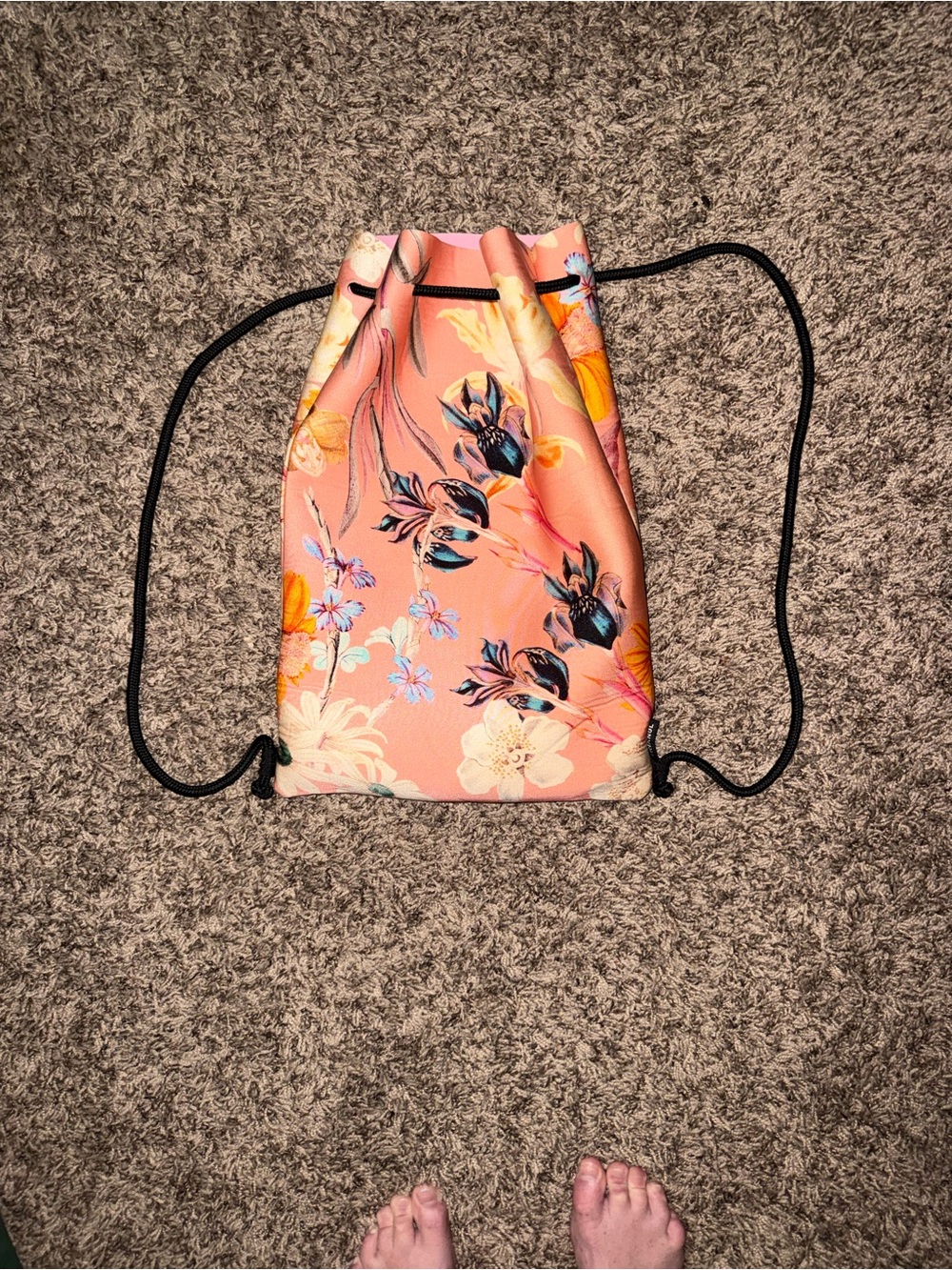TRIANGL Floral Neoprene Drawstring Swim Bag